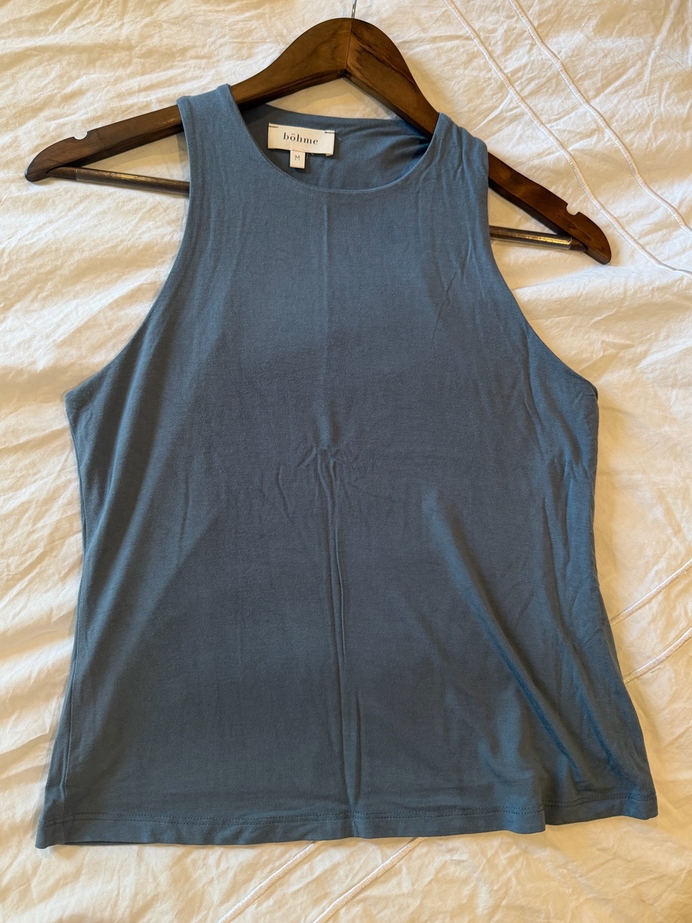 bohme Slate Blue Ribbed Tank Top